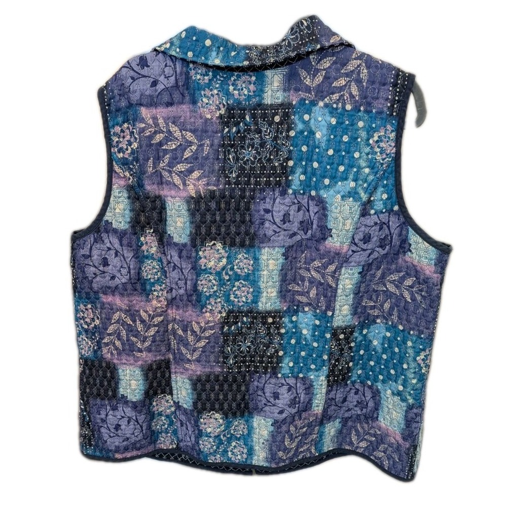 Women's Reversible Plus Size 3X Vest Full Zip Quilted Multicolor‎ Collared - Picture 3 of 6